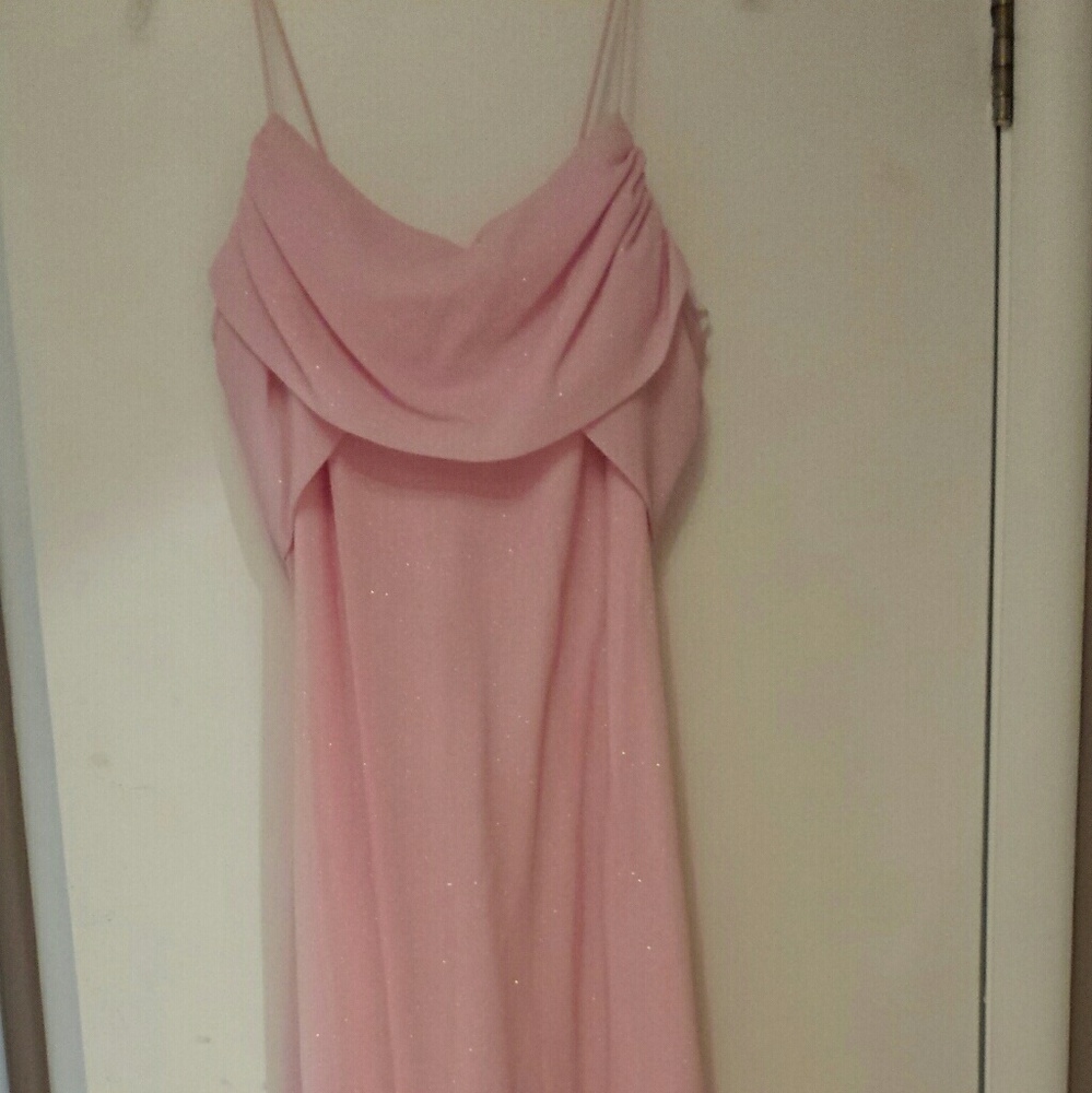 Long glittering  pink formal dress